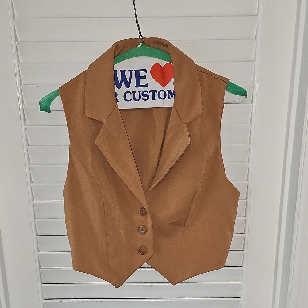 Tan Button-Up Vest - Picture 3 of 3